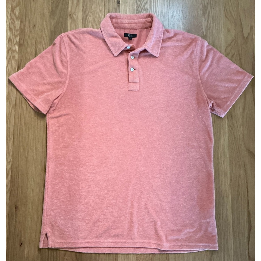 Rails RHEN Terry‎ Polo Shirt Men's M Dragon Fruit Peach Short Sleeve